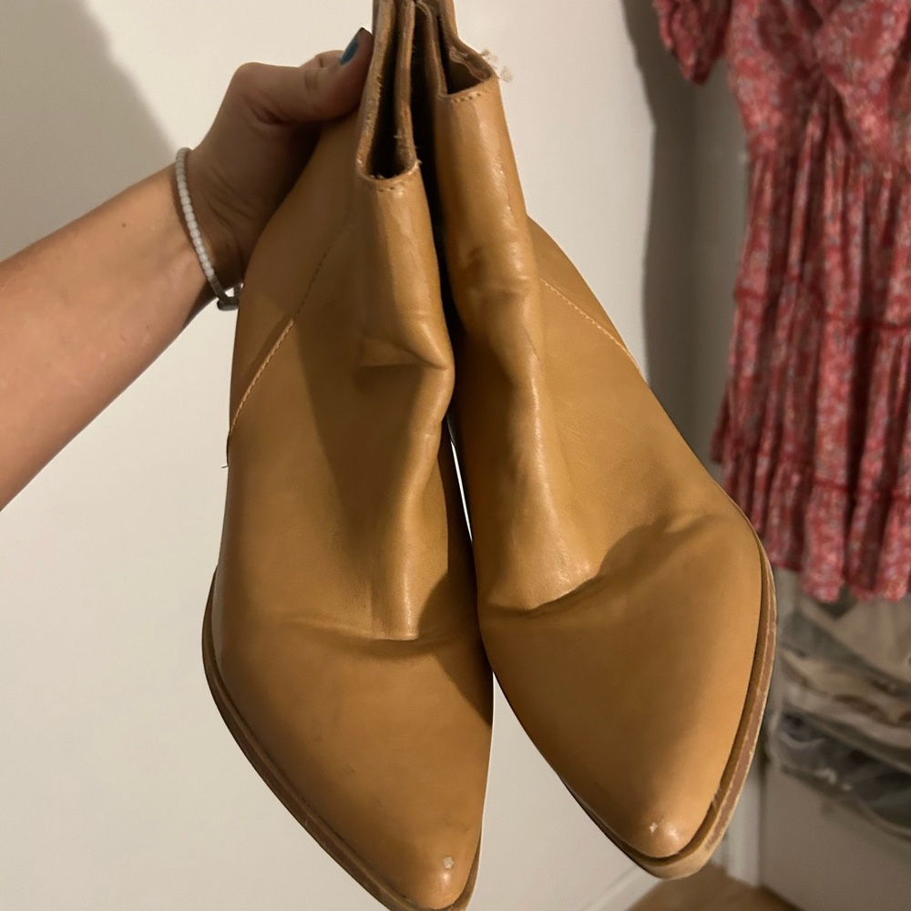 Tan Leather Ankle Boots